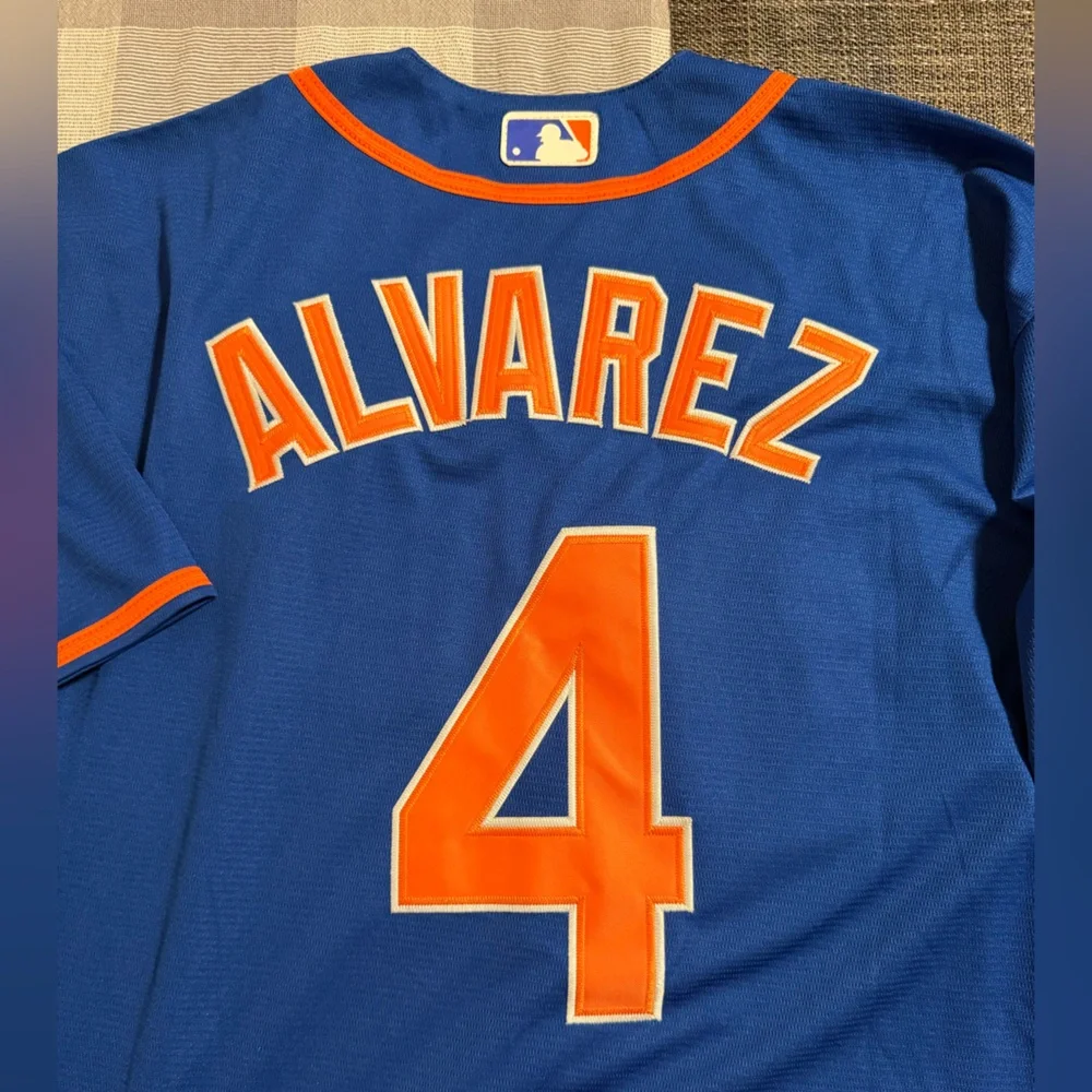 Francisco Alvarez New York Mets Blue Alternate Novelty Jersey Size XL - Picture 2 of 8